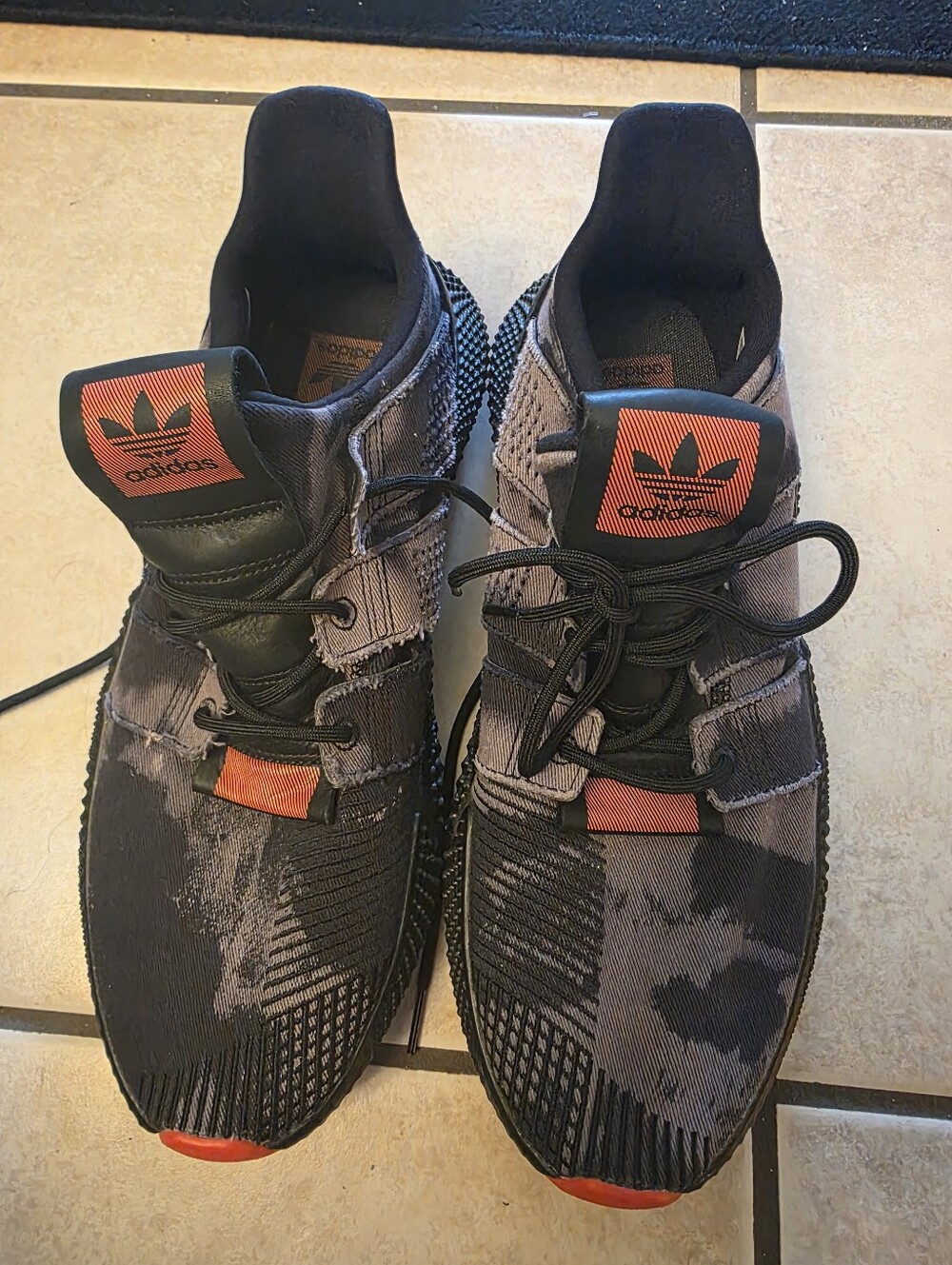 adidas Black & Orange Knit Athletic Sneakers